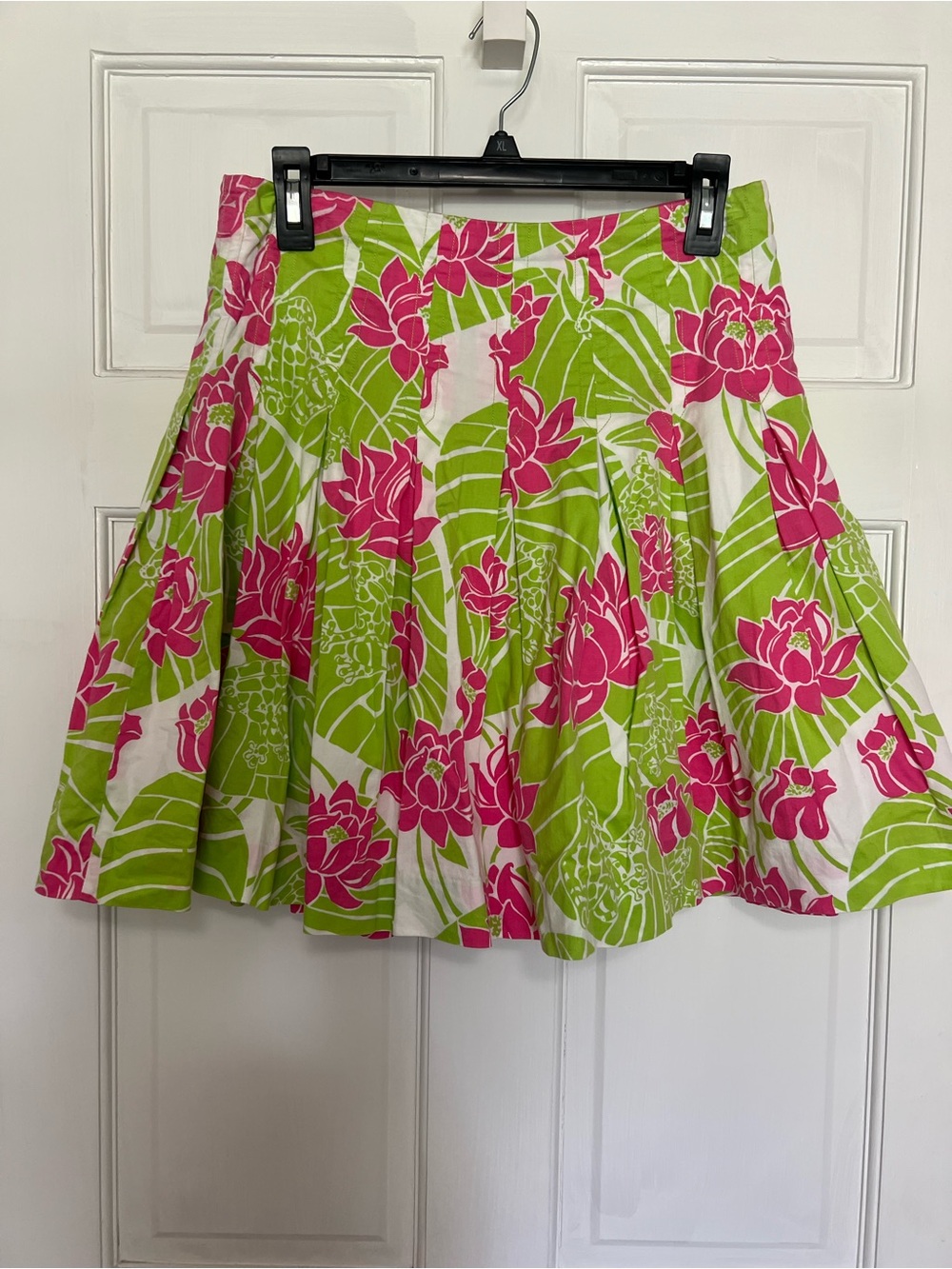 Lilly Pulitzer Pink & Lime Floral Pleated Skater Skirt